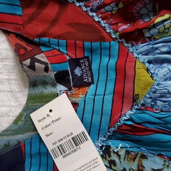 Artisan Advance Apparel Patchwork Tank Tunic NWT OS - Picture 2 of 6